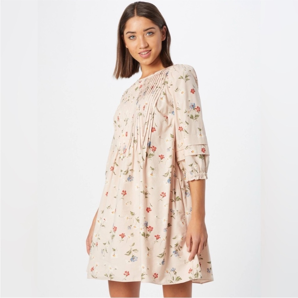 New! Madewell Pintuck Puff-Sleeve Mini Dress in Seaside Floral Size XS